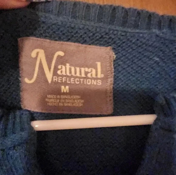 Natural Reflections Teal Knit Pullover - Picture 2 of 3